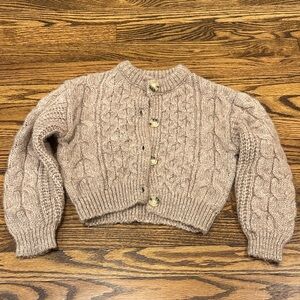 Zara Kids Cable Knit Cardigan - Tan